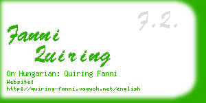 fanni quiring business card